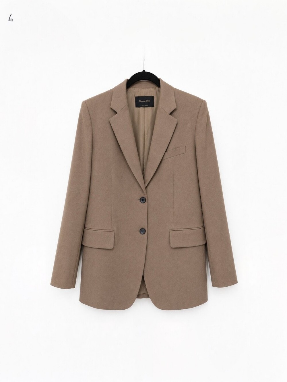 Massimo Dutti Camel Wool Oversize Flannel Suit Blazer